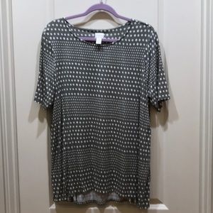 Short sleeve polka dot tunic